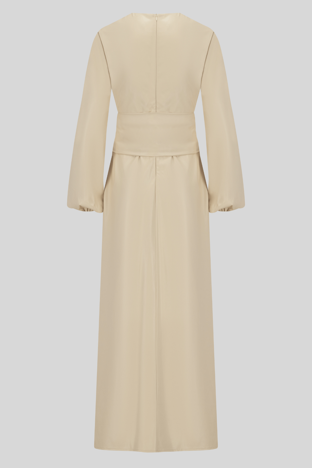 Chamomel Dresses High Quality Maxi Belted Leather Dress - Beige