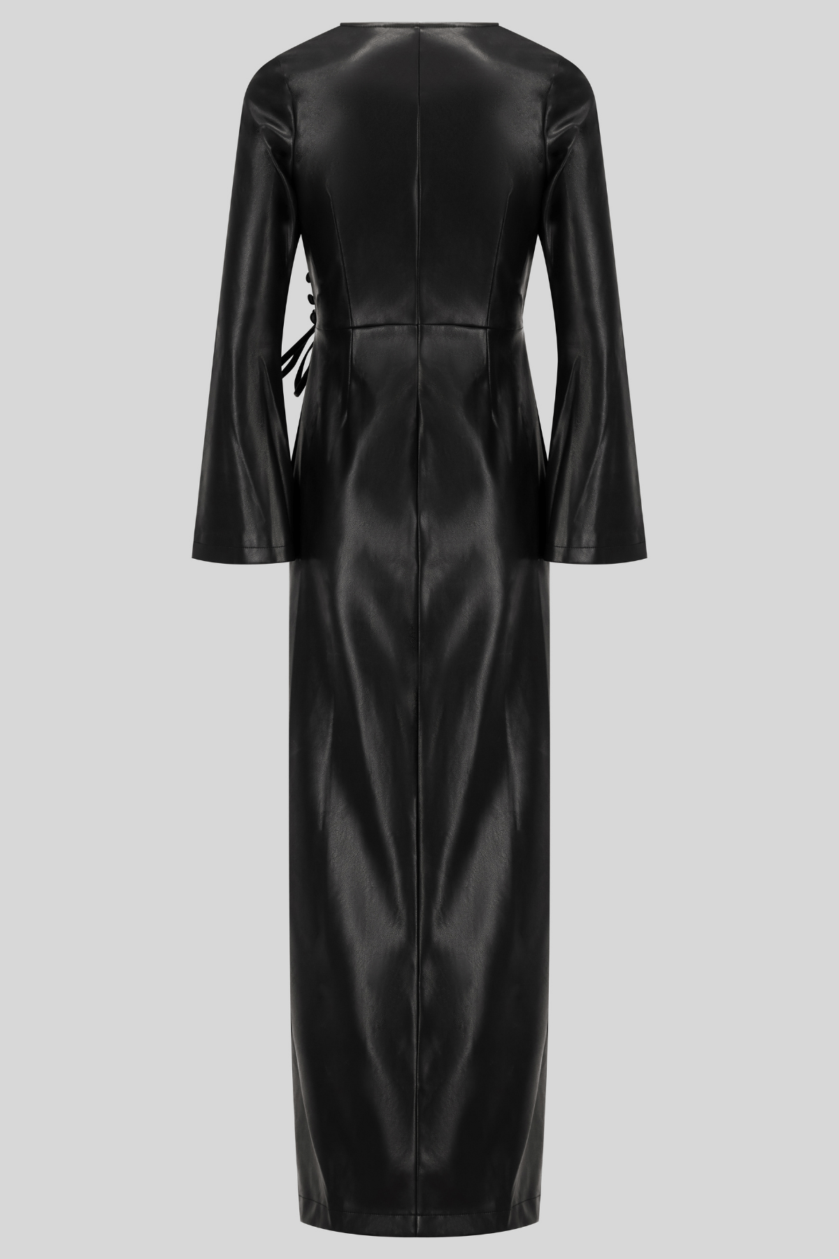 Chamomel Dresses High Quality Maxi Leather Wrap Dress - Black