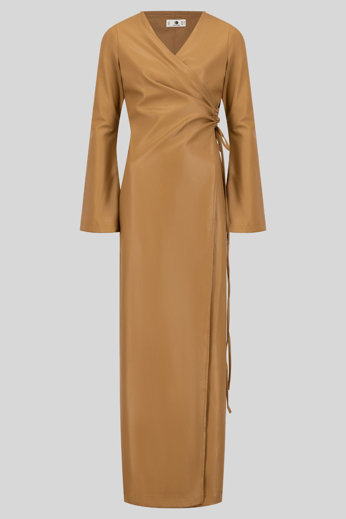 High Quality Maxi Leather Wrap Dress
