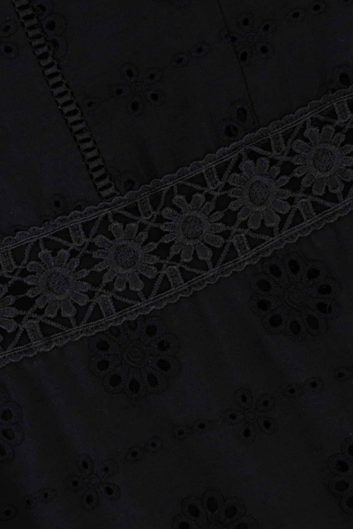 Chamomel Luxury 100% Cotton Modest Beach Dress - BLACK