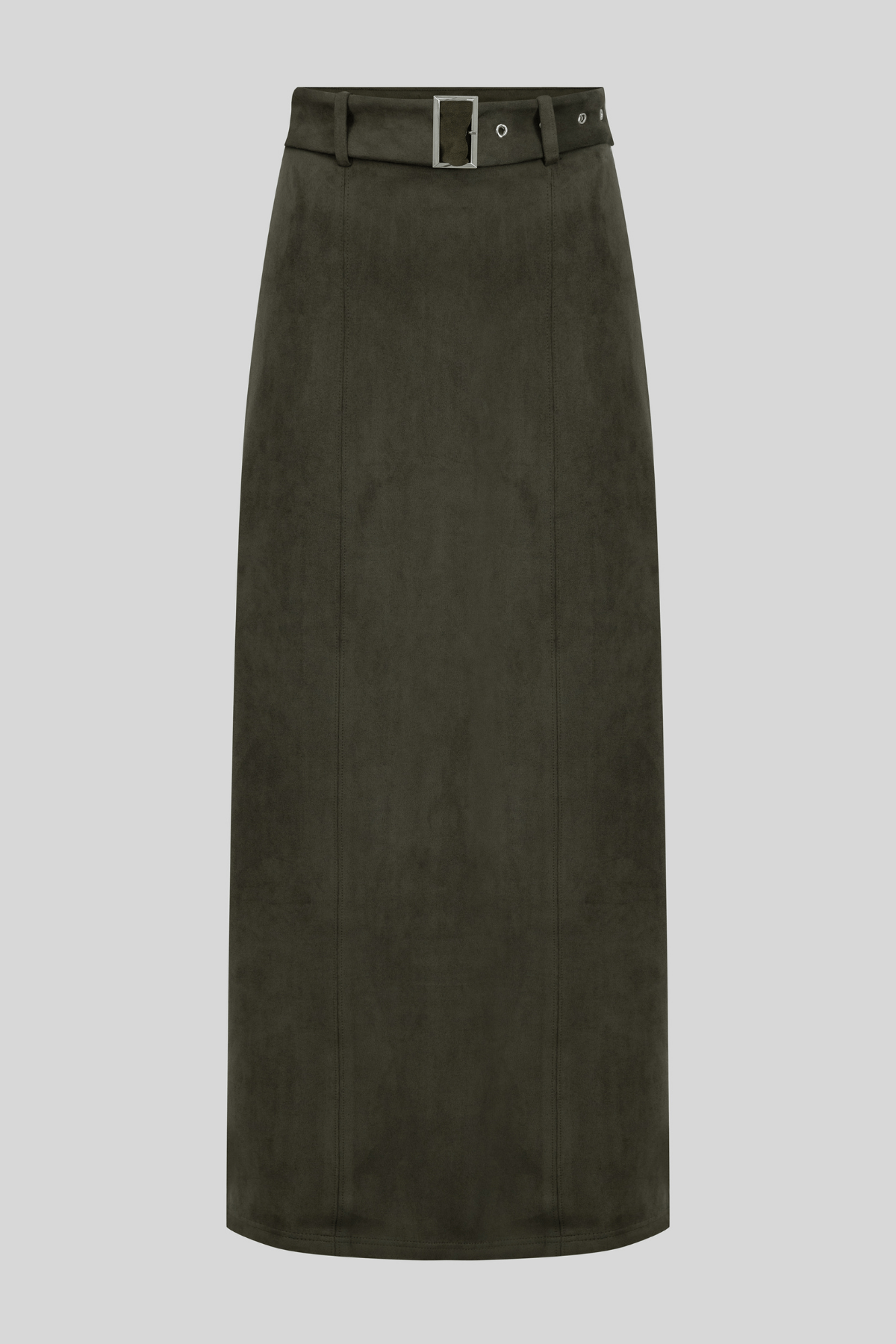 Chamomel Long Skirts Maxi Suede Pencil Skirt - Olive Green