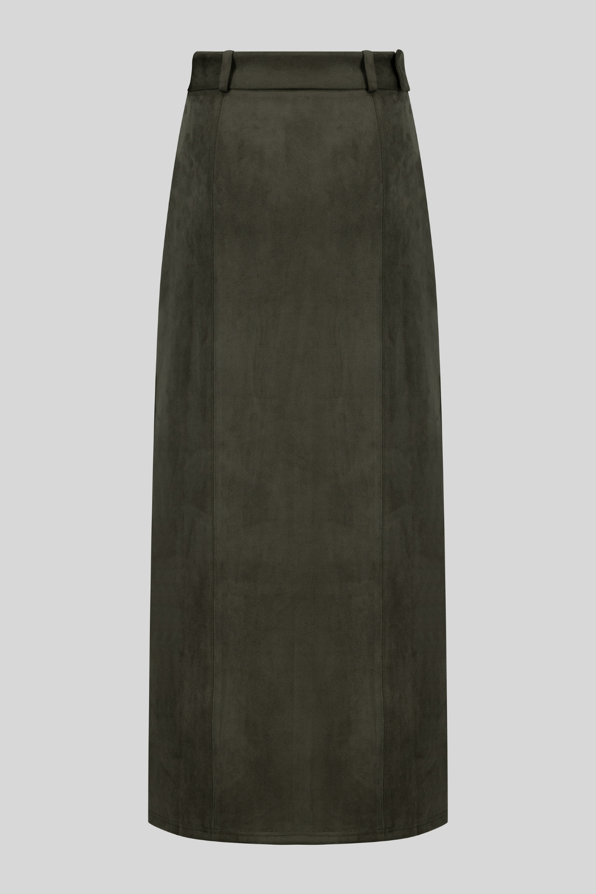 Chamomel Long Skirts Maxi Suede Pencil Skirt - Olive Green