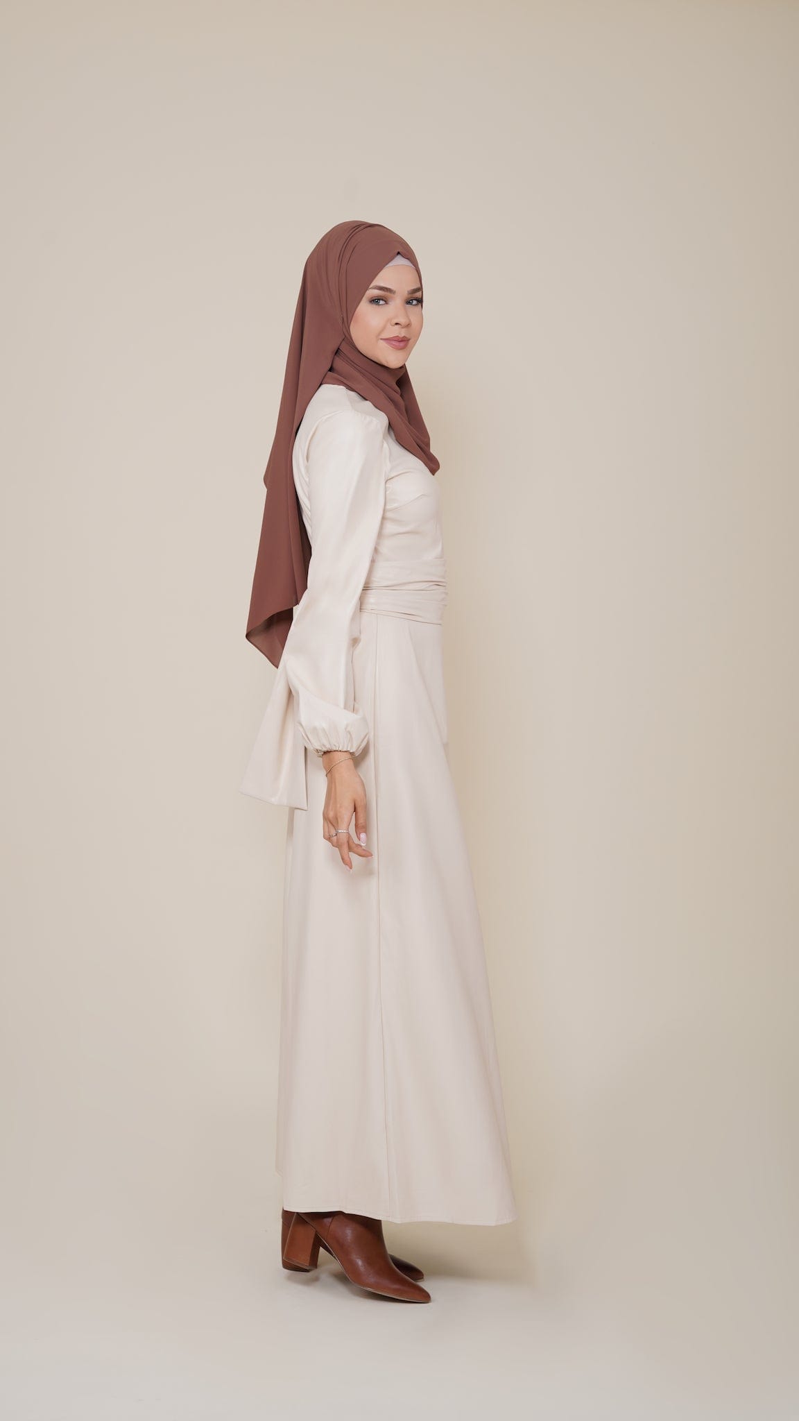 Chamomel Dresses High Quality Maxi Belted Leather Dress