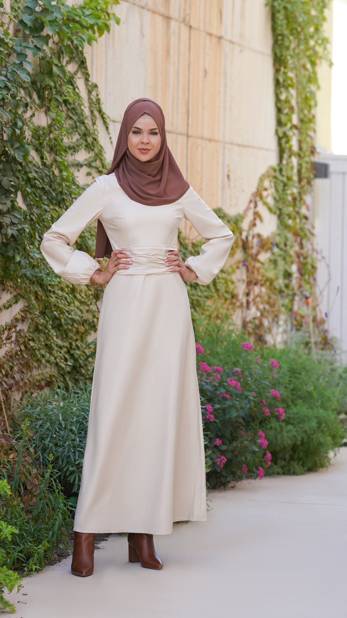 Chamomel Dresses High Quality Maxi Belted Leather Dress