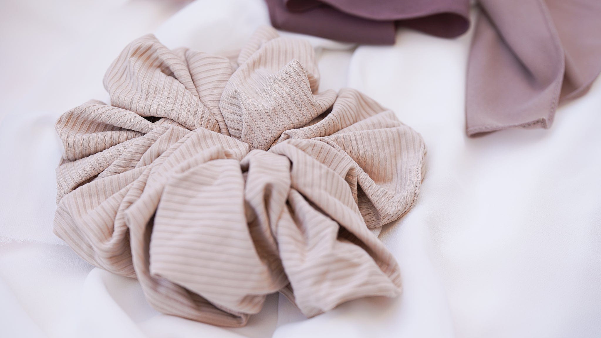 Chamomel Hair Accessories High Quality Ribbed Jersey Scrunchy