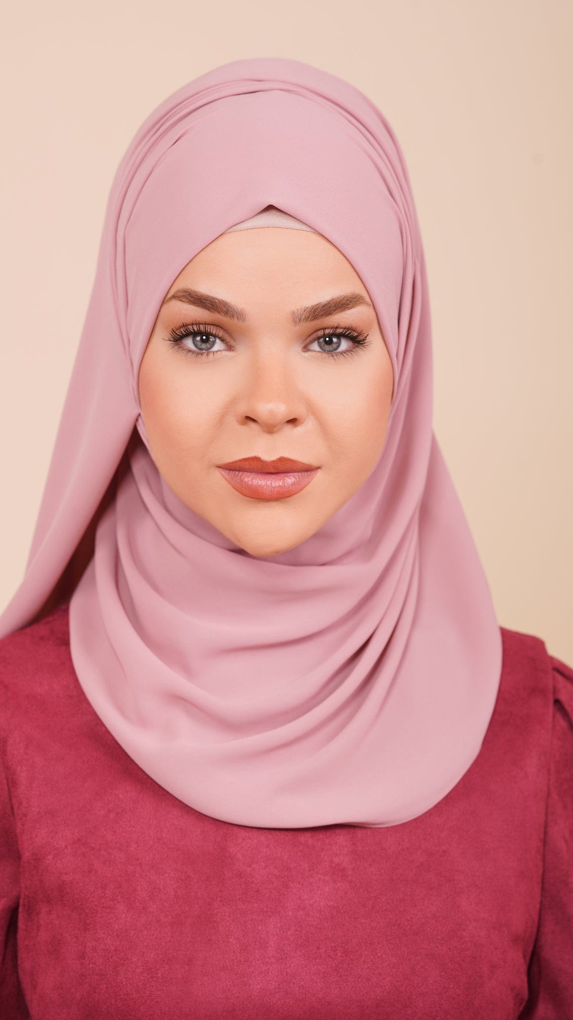 Chamomel Shawls Luxury Crepe Chiffon Hijab - Pink