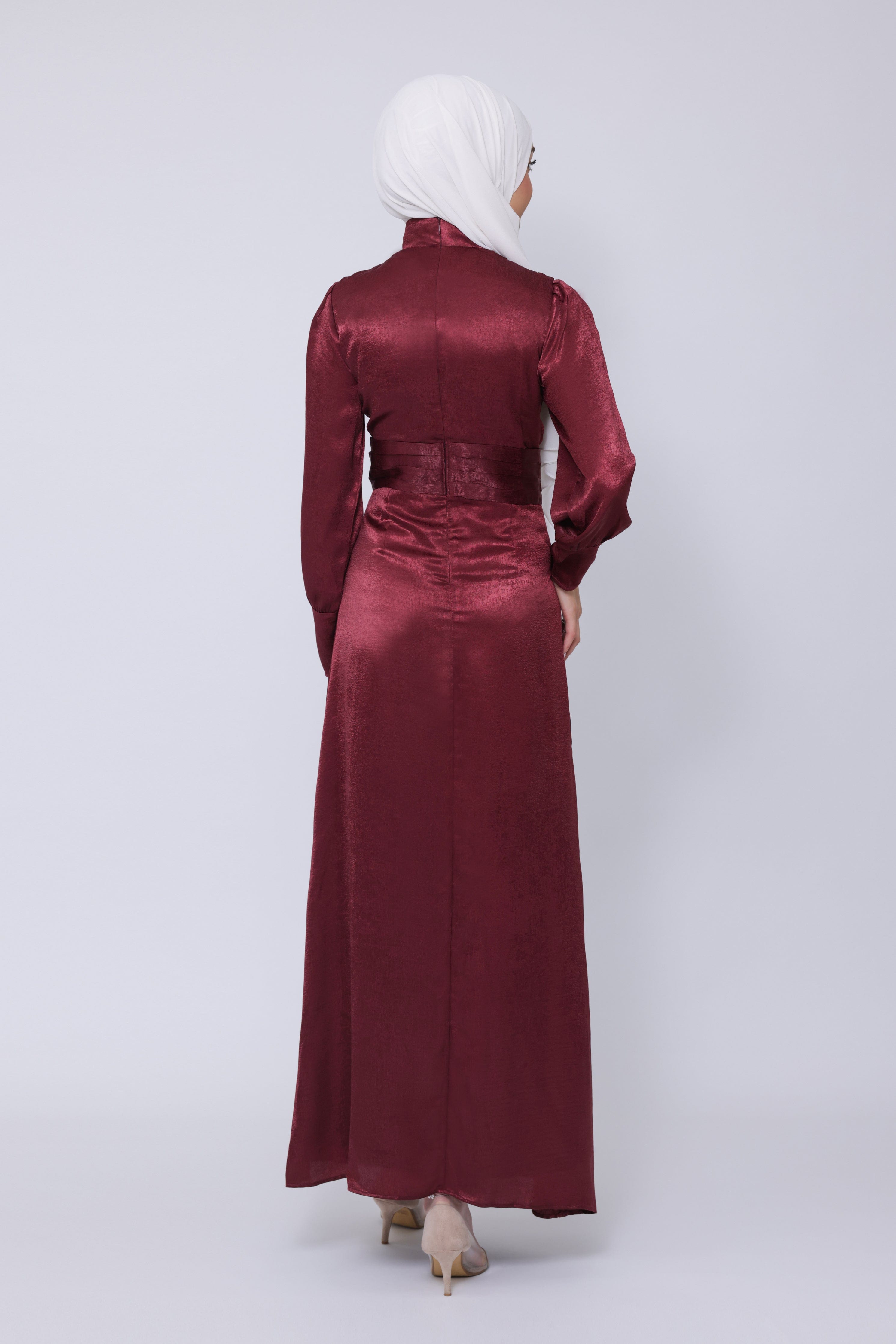 Chamomel Dresses Luxury Velvet Satin Maxi Dress - Red