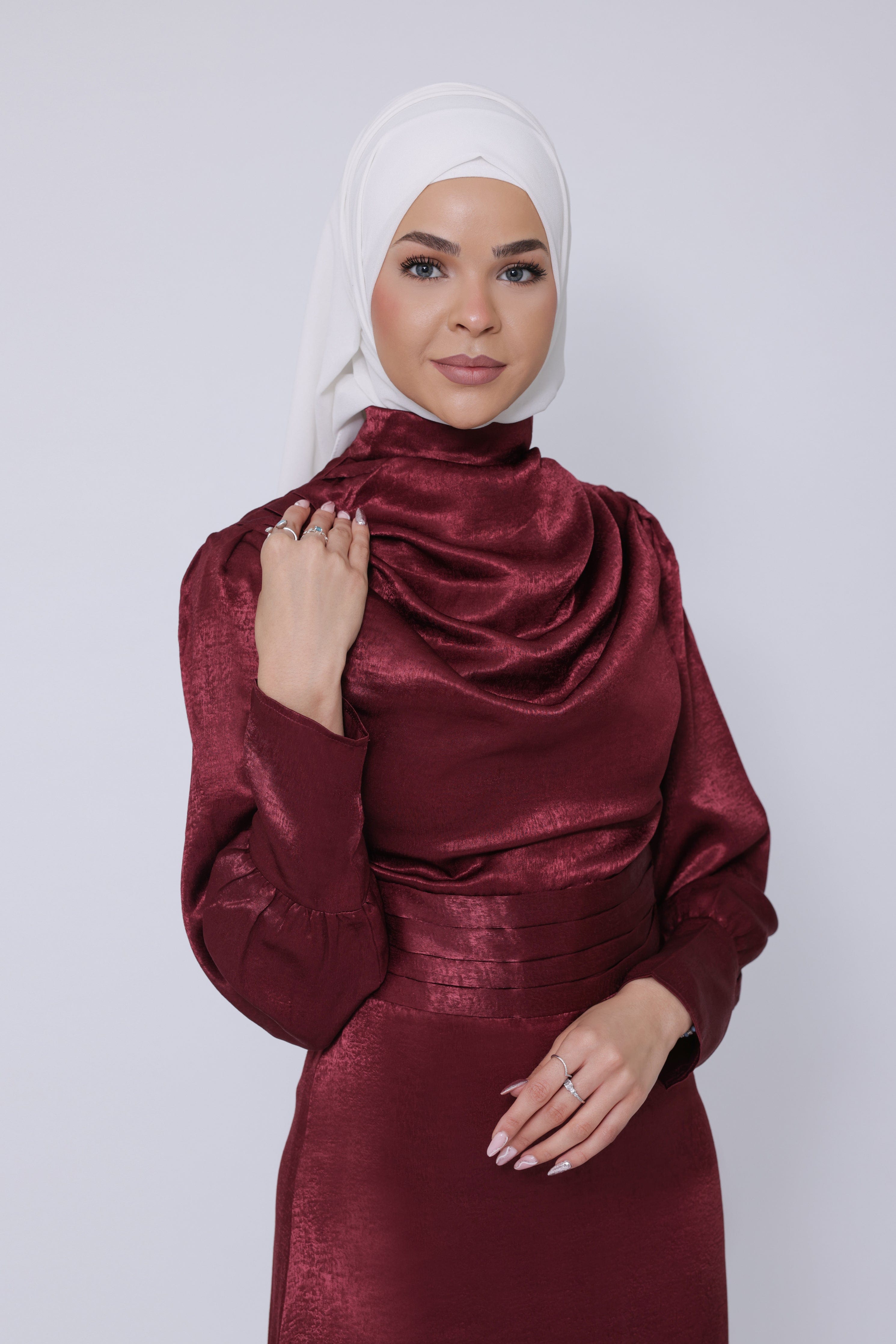 Chamomel Dresses Luxury Velvet Satin Maxi Dress - Red