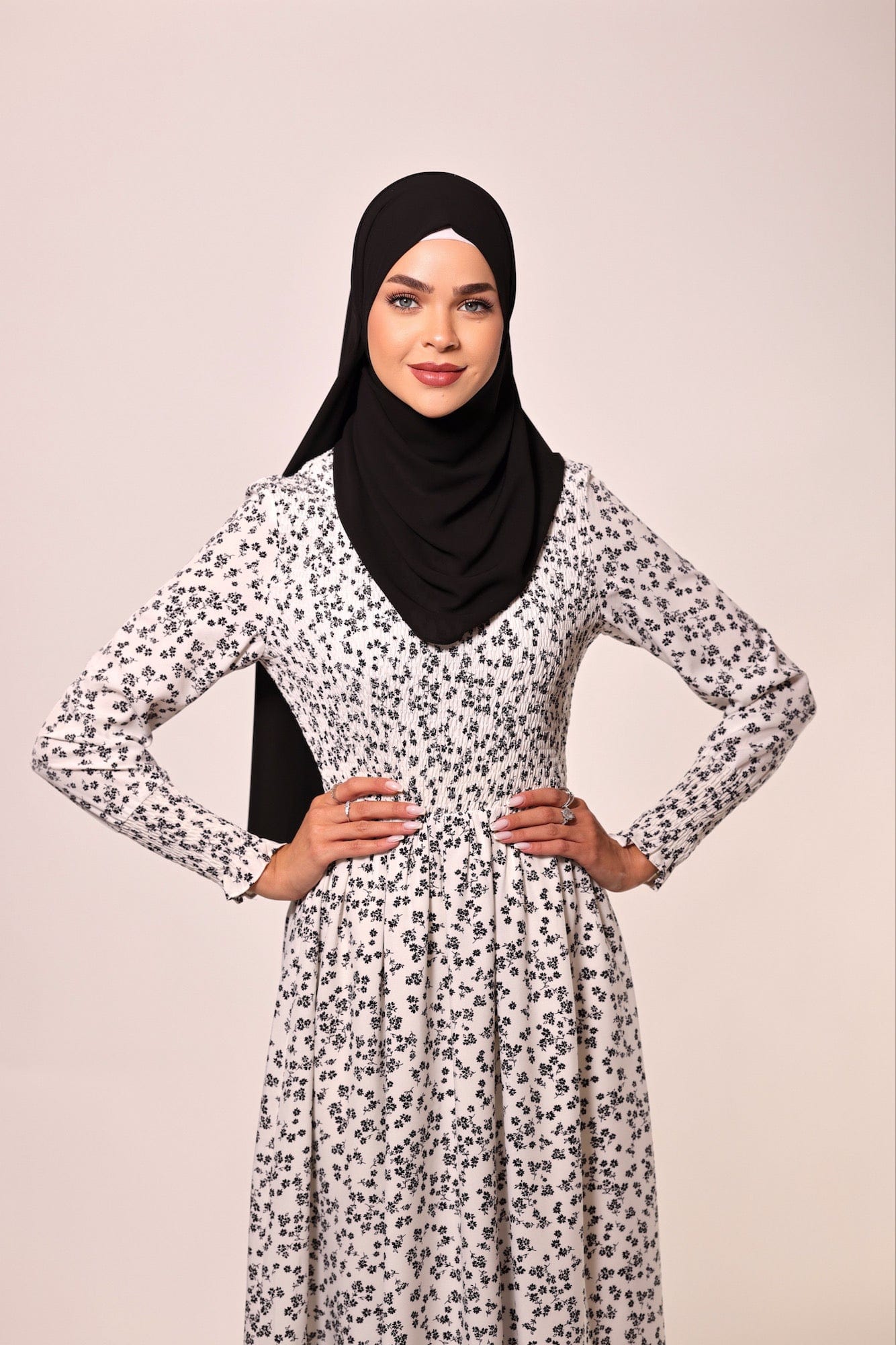 Chamomel Dresses Summer Modest Flowered Beach Dress - White