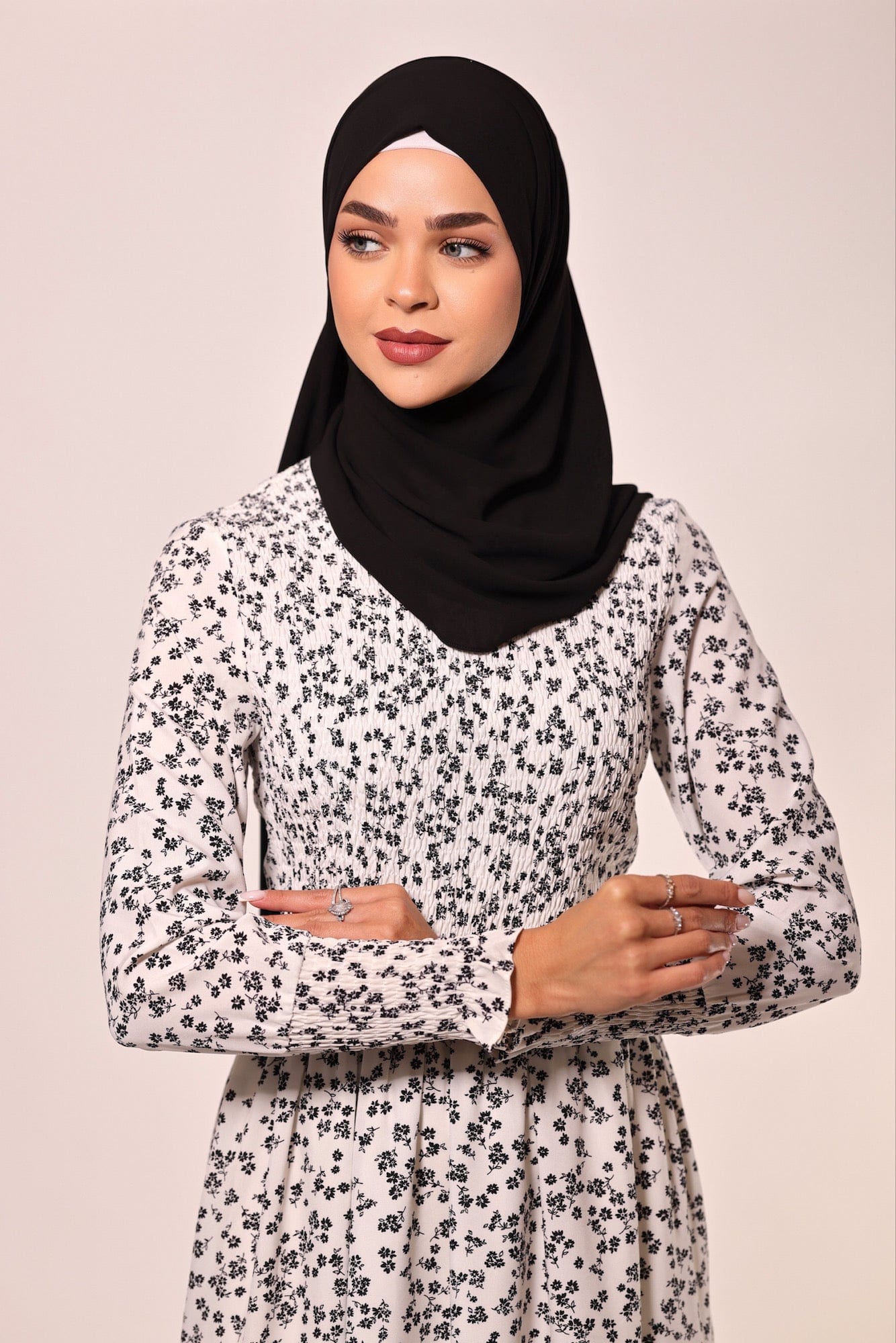 Chamomel Dresses Summer Modest Flowered Beach Dress - White