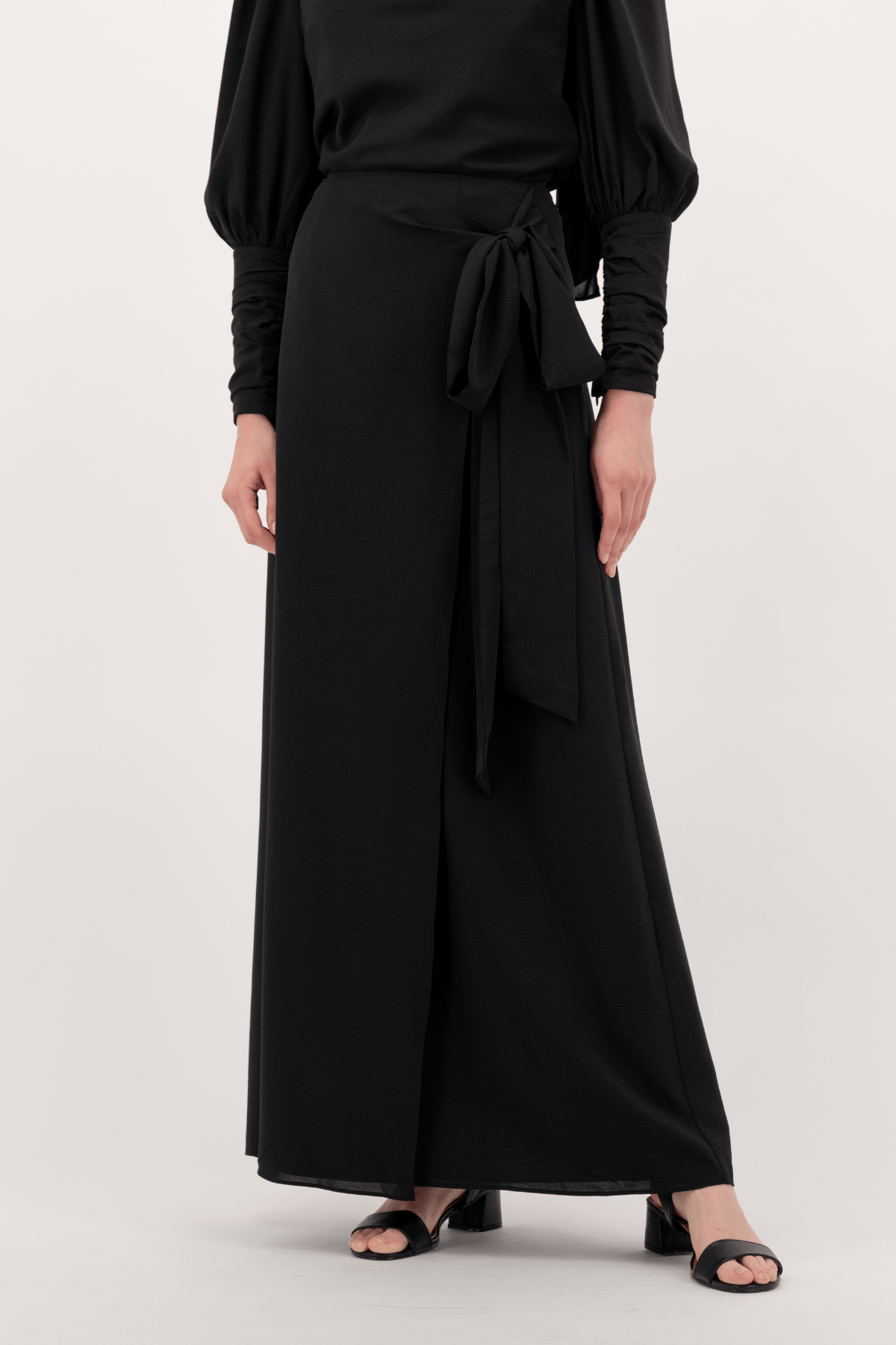 Summer Maxi Wrap Skirt Black