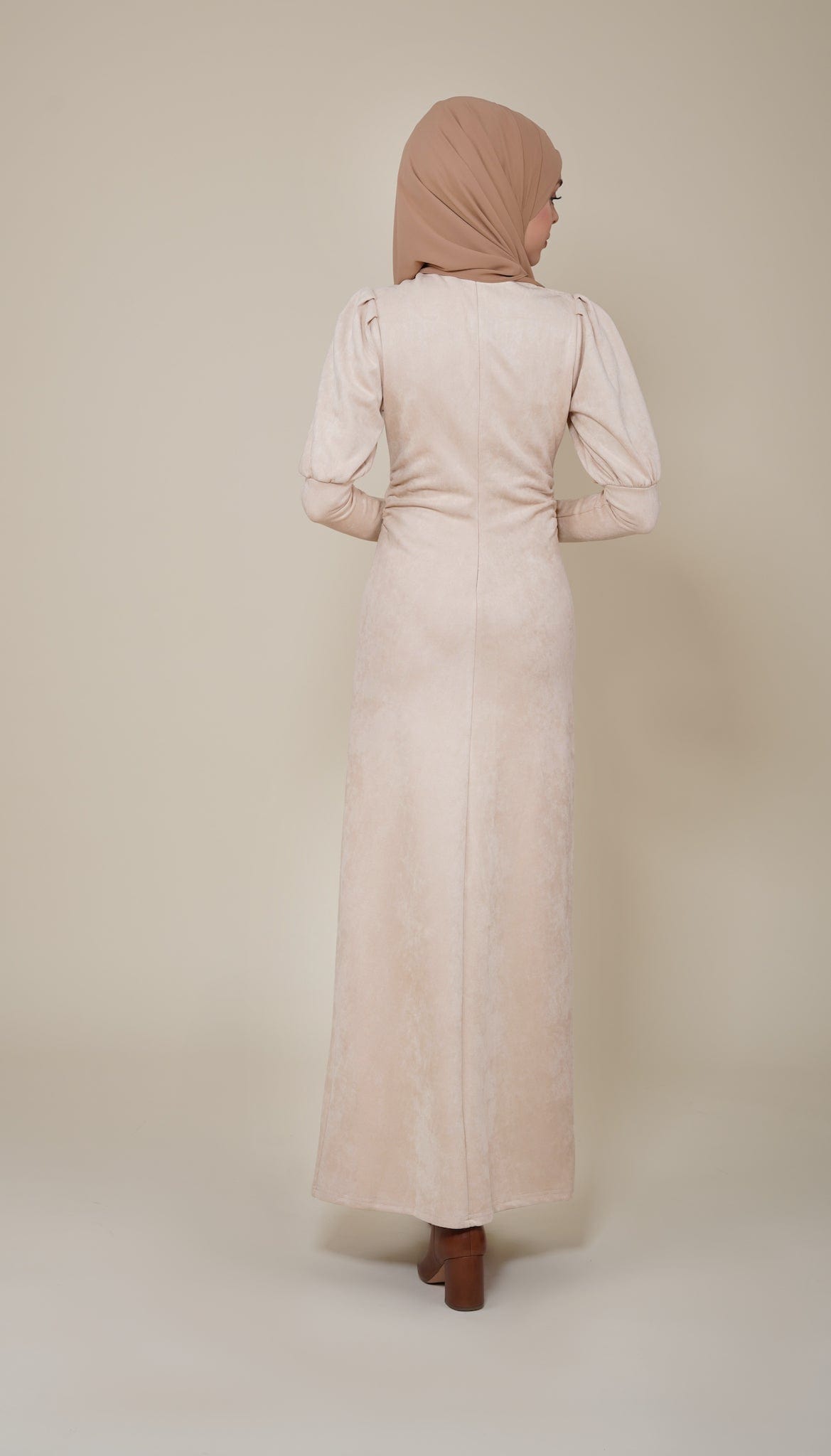 Chamomel Dresses High Quality Maxi Suede Dress